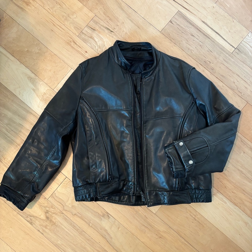 Wolff Of Canada Vintage Leather Motorcycle Jacket